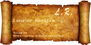 Lendler Rozália névjegykártya